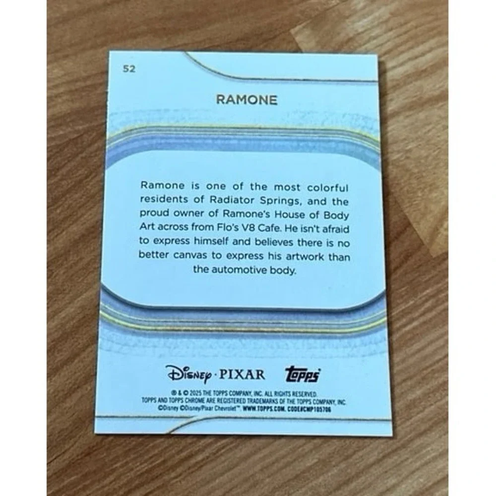 2025 Topps Chrome Disney Pixar Cars Ramone trading card.‎